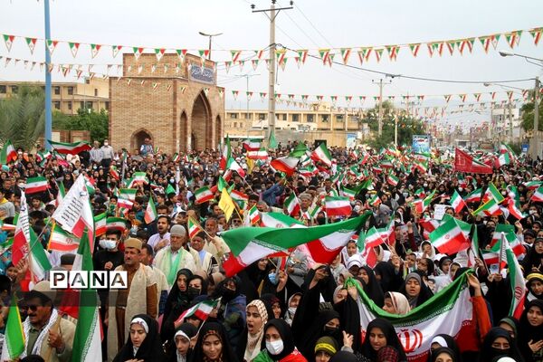 برگزاری اجتماع چند هزار نفری دانش‌آموزان و اقشار مختلف مردم شهرستان بهبهان