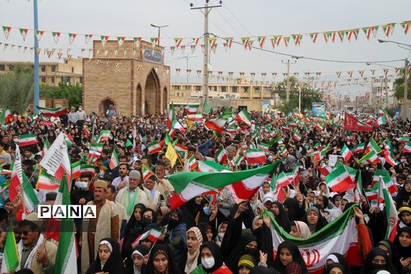 برگزاری اجتماع چند هزار نفری دانش‌آموزان و اقشار مختلف مردم شهرستان بهبهان