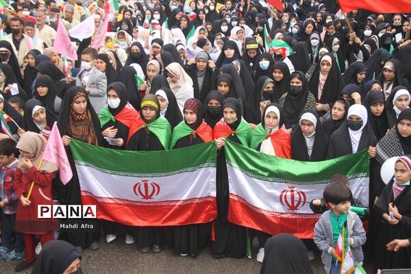 برگزاری اجتماع چند هزار نفری دانش‌آموزان و اقشار مختلف مردم شهرستان بهبهان