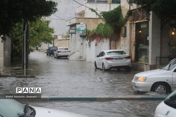 بارش باران و آبگرفتگی معابر در بوشهر