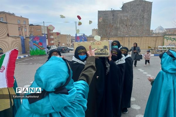 تشییع پیکر شهید گمنام در دبیرستان مرضیه