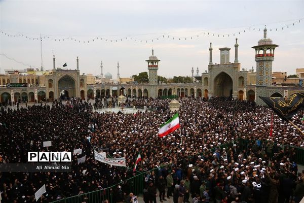 مراسم تشییع پیکر طلبه شهید حسن مختارزاده در قم