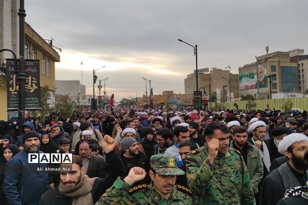 مراسم تشییع پیکر طلبه شهید حسن مختارزاده در قم