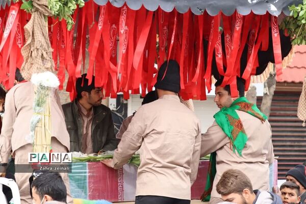 مراسم وداع با  شهید گمنام هشت سال دفاع‌مقدس در شهرستان اقلید