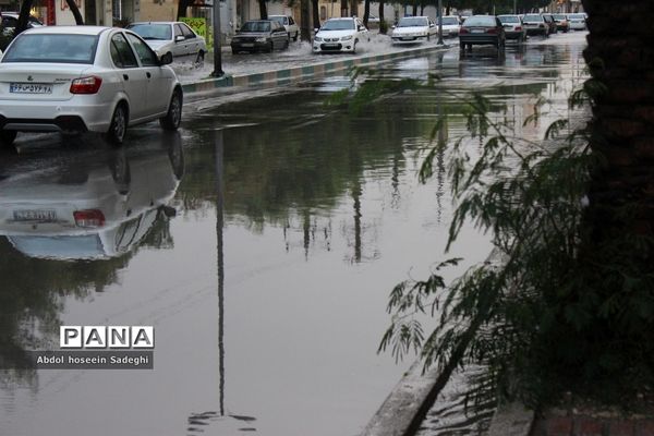 بارش باران و آبگرفتگی معابر در بوشهر