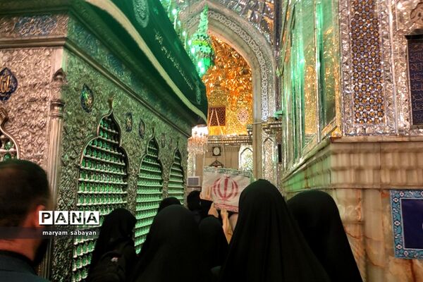 بسته بندی و توزیع ۳ هزار سیب در شبستان امام خمینی(ره) حرم شاهچراغ(ع)