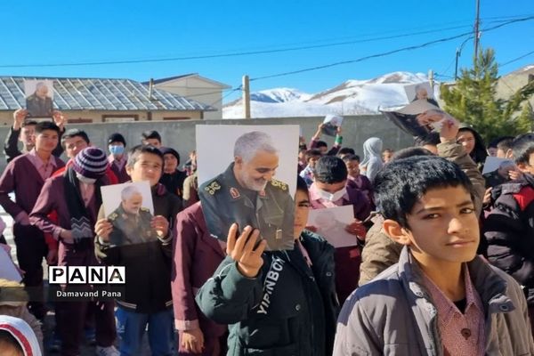 سومین سالگرد شهادت سردار دل‌ها در مدارس دماوند