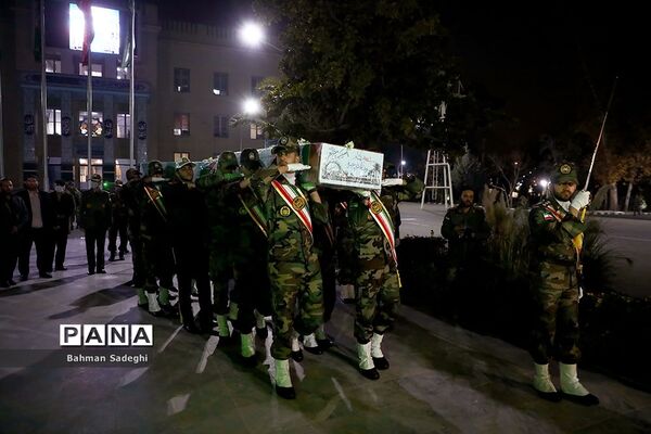 تشییع پیکر سه شهید گمنام در دانشگاه افسری امام علی(ع)