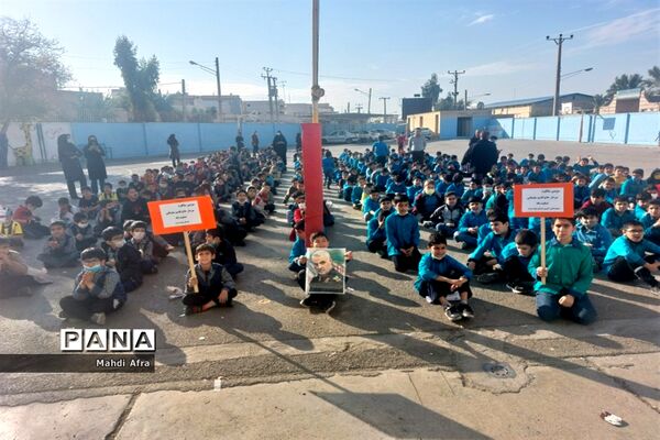 برگزاری مراسم گرامیداشت سالگرد شهادت حاج قاسم سلیمانی در مدارس شهرستان بهبهان