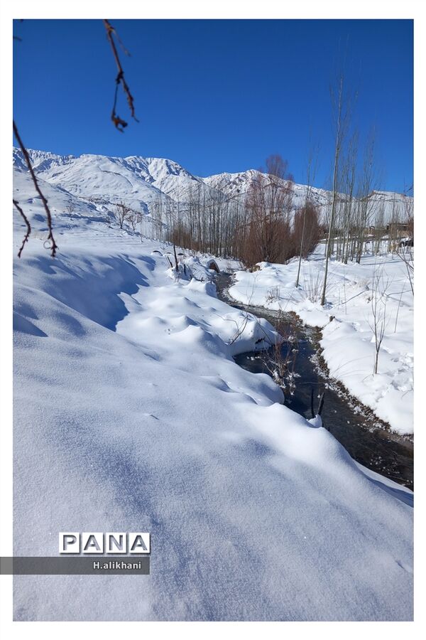 طبیعت برفی روستای دره بید شهرستان کوهرنگ