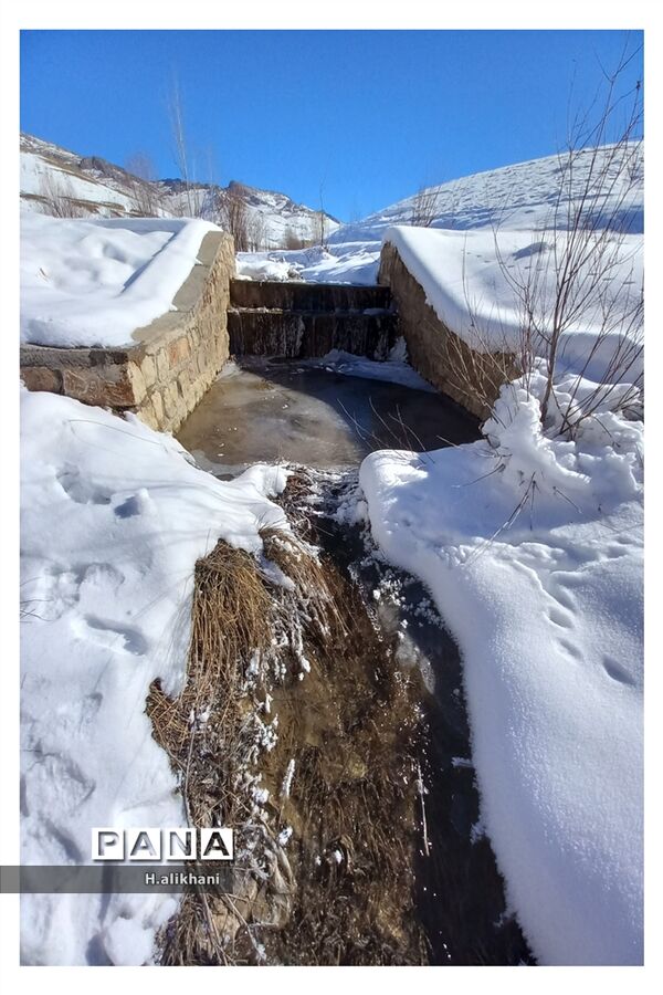 طبیعت برفی روستای دره بید شهرستان کوهرنگ