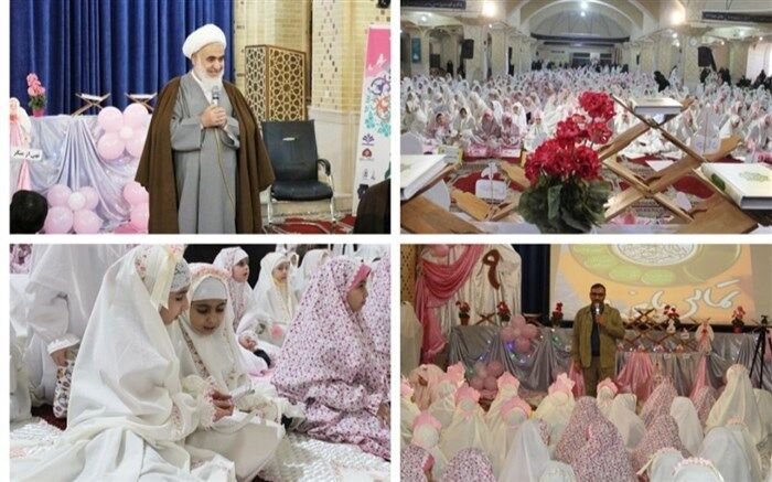 آئین عبادت و بندگی  ۱۱۰۰ فرشته زمینی ناحیه دو قزوین در شبستان امیرالمومنین(ع) مسجد النبی(ص) برگزار شد.