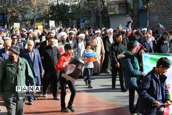 راهپیمایی مردمی در شهرستان ساری