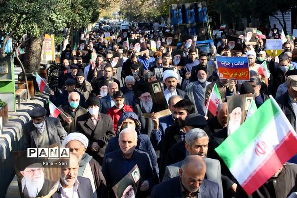 راهپیمایی مردمی در شهرستان ساری