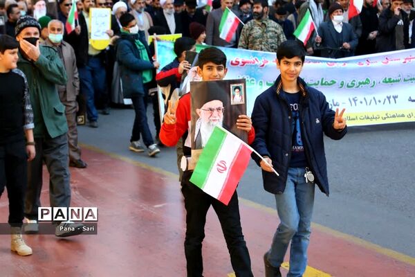 راهپیمایی مردمی در شهرستان ساری