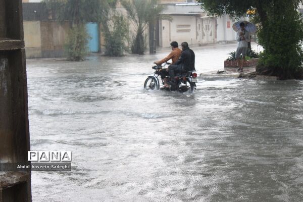 بارش باران و آبگرفتگی معابر در بوشهر