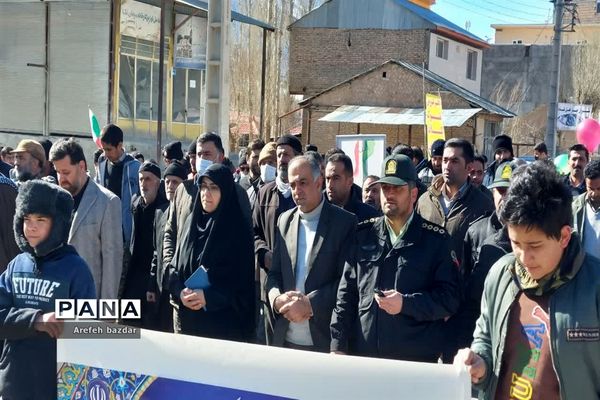 راهپیمایی ۲۲ بهمن در شهر بلده نور