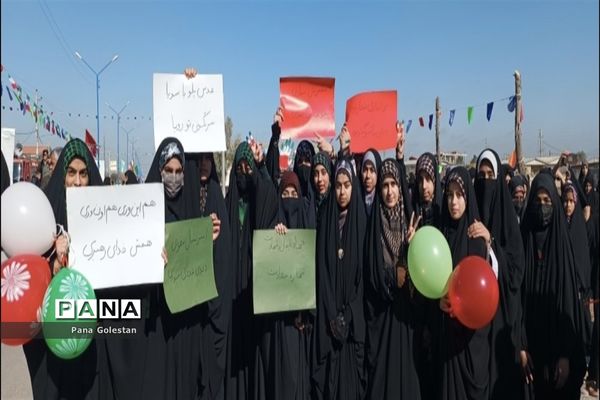 راهپیمایی بیست و دو بهمن در شهرستان آق قلا