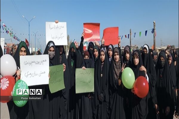راهپیمایی بیست و دو بهمن در شهرستان آق قلا