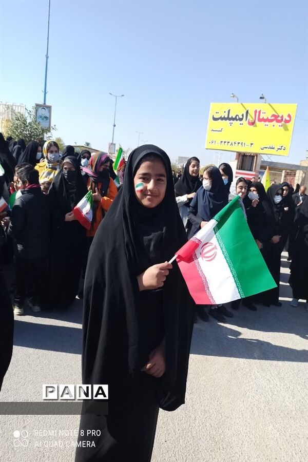 راهپیمایی چهل و چهارمین سالگرد پیروزی انقلاب در خیابان های امیدیه