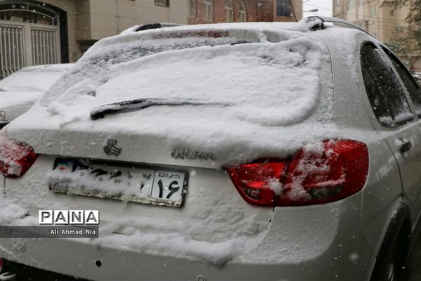 بارش برف در قم