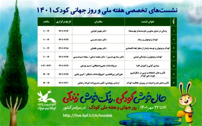 هفت نشست تخصصی در هفته ملی کودک در کانون پرورشی