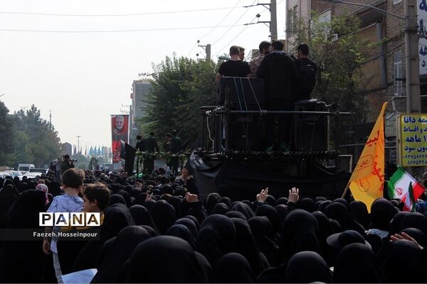 مراسم تشییع و وداع با «شهید امیر‌کمندی» در شهرستان بهارستان