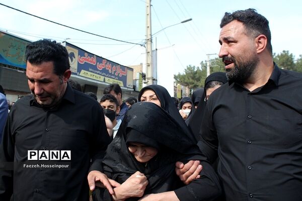 مراسم تشییع و وداع با «شهید امیر‌کمندی» در شهرستان بهارستان