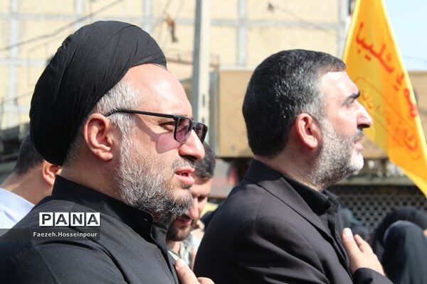 مراسم تشییع و وداع با «شهید امیر‌کمندی» در شهرستان بهارستان