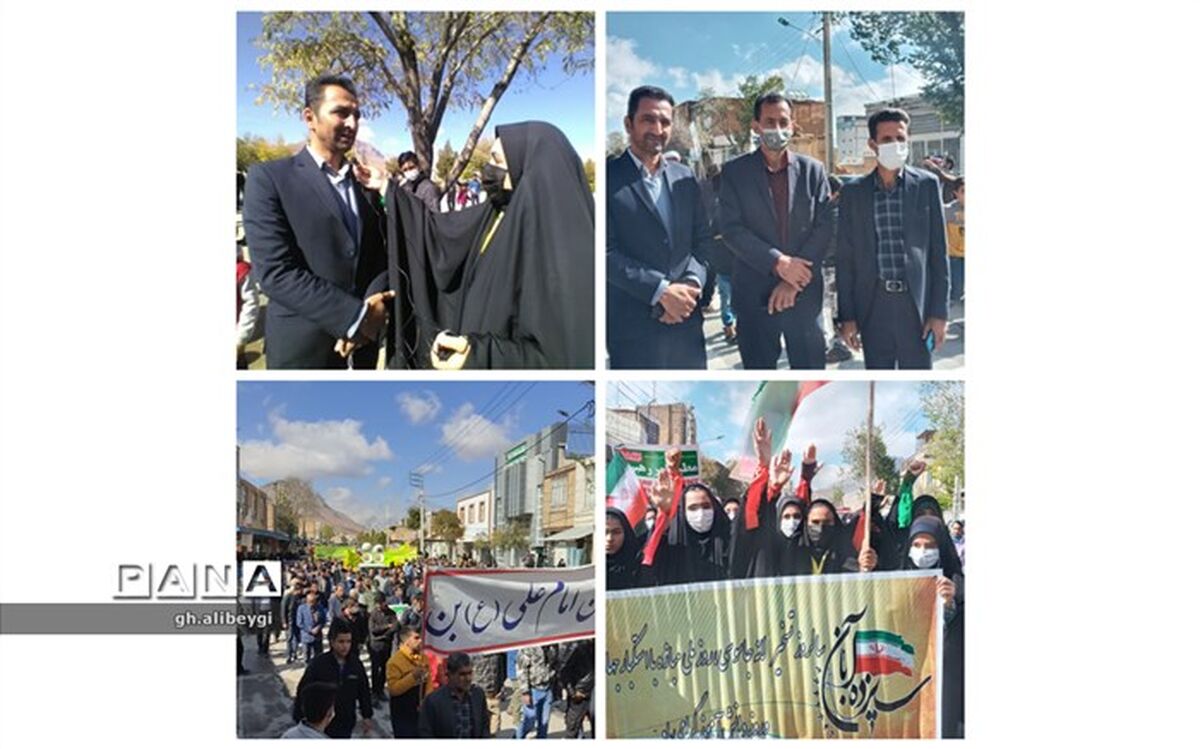 خروش انقلابی دانش‌آموزان شهرستان بن در روز ۱۳ آبان