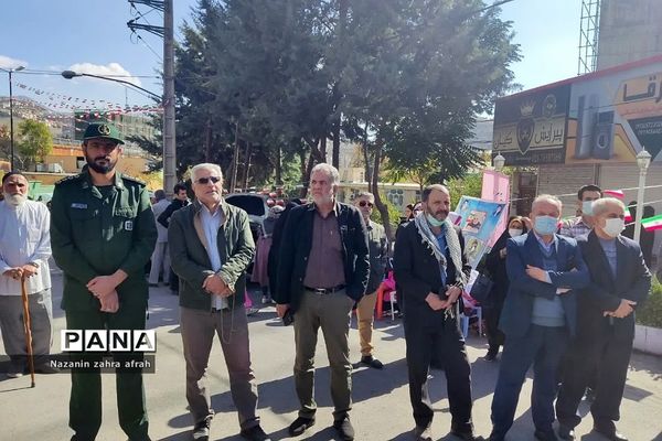 راهپیمایی ۱۳ آبان، با شعار «حماسه ایستادگی، مقاومت و استکبارستیزی» در رودهن