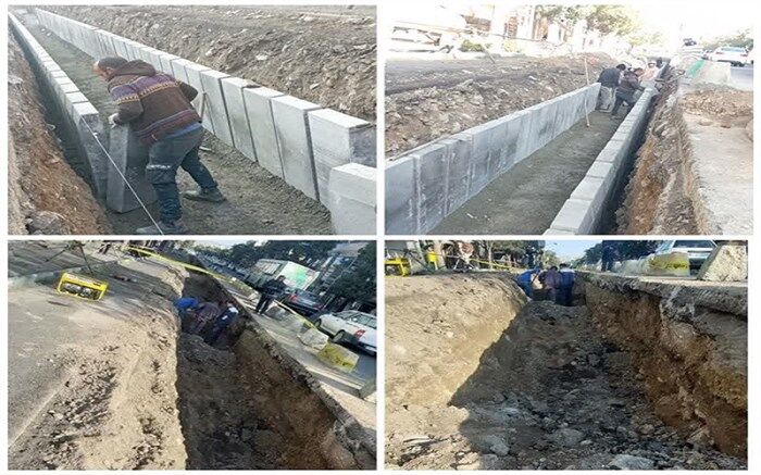 عملیات عمرانی خیابان سعدی زنجان در راستای رفع آبگرفتگی است