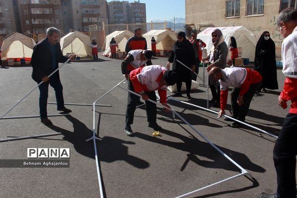 مانور زلزله، تخلیه و اسکان اضطراری در زنجان
