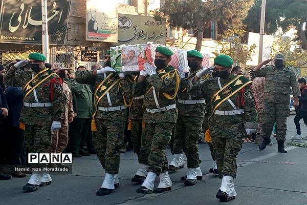 تشییع باشکوه شهید بسیجی مدافع امنیت حسن براتی در کاشمر