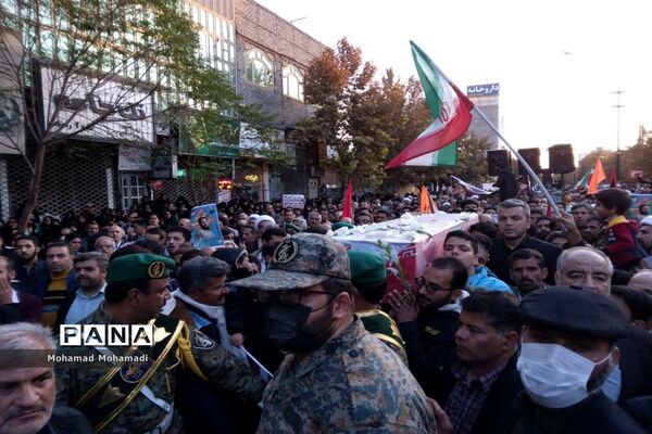 تشییع باشکوه شهید بسیجی مدافع امنیت حسن براتی در کاشمر