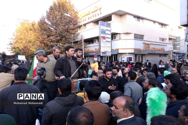 تشییع باشکوه شهید بسیجی مدافع امنیت حسن براتی در کاشمر