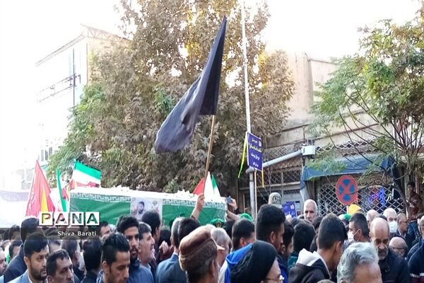 تشییع باشکوه شهید بسیجی مدافع امنیت حسن براتی در کاشمر