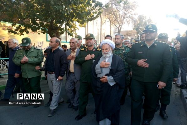 تشییع باشکوه شهید بسیجی مدافع امنیت حسن براتی در کاشمر