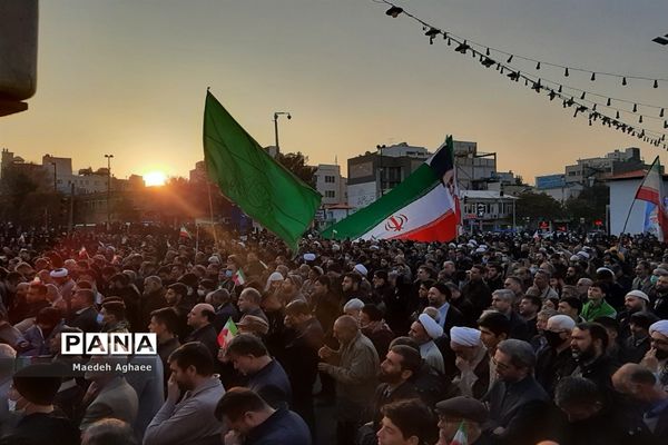 مراسم تشییع پیکر شهید حسن براتی در مشهد مقدس