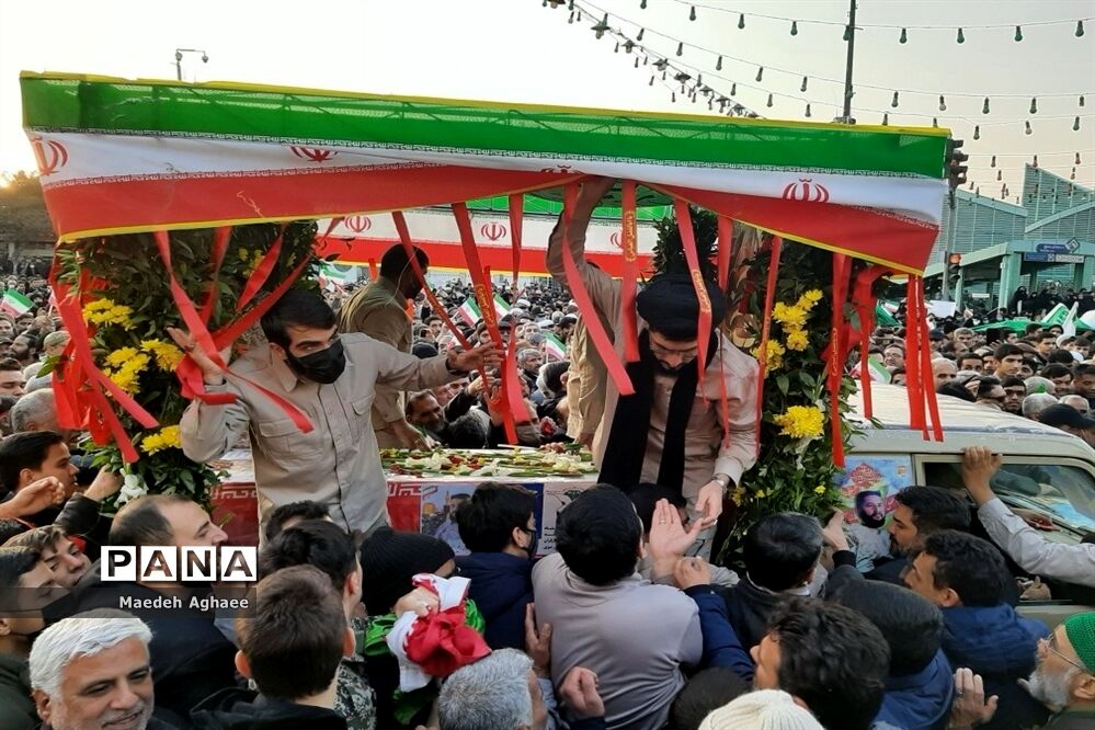 مراسم تشییع پیکر شهید حسن براتی در مشهد مقدس
