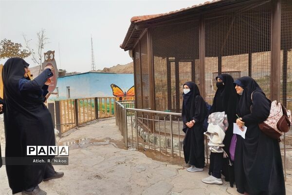 اردوی دانش‌آموزان شاهد رضویان قم در باغ پرندگان