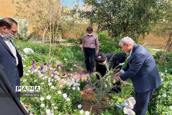 کاشت چند اصله درخت به مناسبت روز درختکاری در اداره آموزش و پرورش بهبهان
