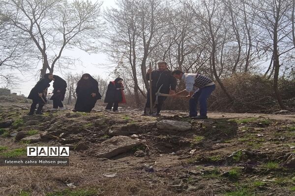 کاشت ۳۱۳ اصله نهال (هردانش‌آموز یک نهال)در روز درختکاری