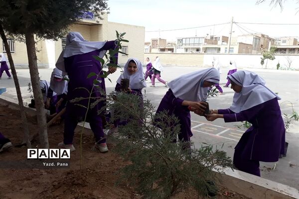 پویش درختکاری دبستان عفت ناحیه یک