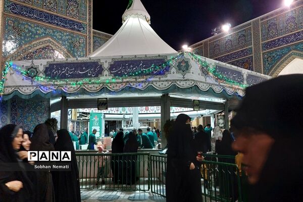 زیارت با صرف چای نبات زیر سایه حضرت
