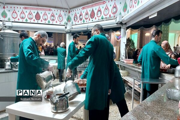زیارت با صرف چای نبات زیر سایه حضرت