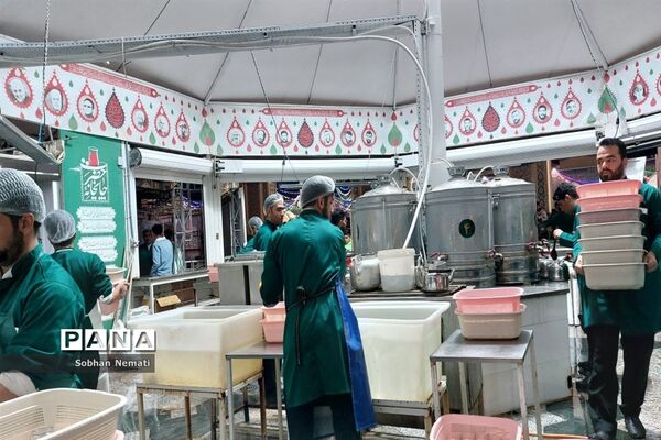 زیارت با صرف چای نبات زیر سایه حضرت
