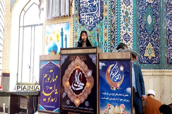 اجتماع بانوان محجبه در حمایت از عفاف و حجاب در نمازجمعه ملارد