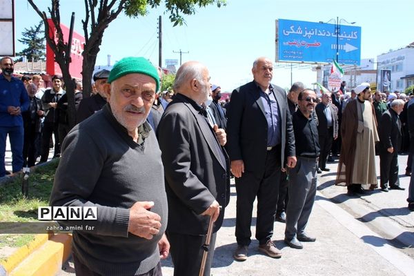 راهپیمایی پرشکوه مردم شریف شهرستان نور در روز قدس