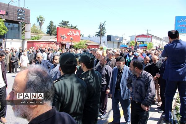 راهپیمایی پرشکوه مردم شریف شهرستان نور در روز قدس